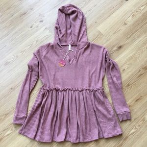 NWT Pink Blush Peplum Hoodie